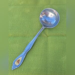 Customcraft CUS7 Stainless Flatware Ladle Spoon Inlaid Heart with Flowers Taiwan